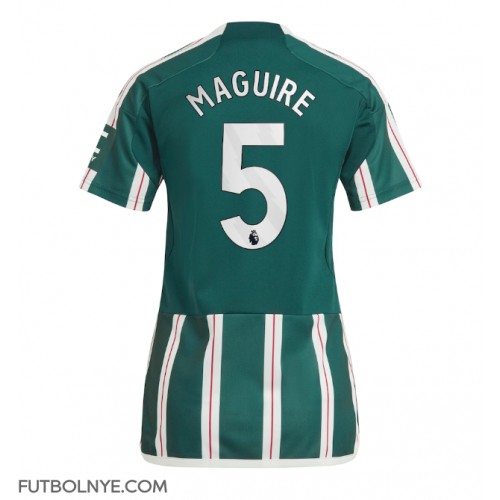 Camiseta Manchester United Harry Maguire #5 Visitante Equipación para mujer 2023-24 manga corta